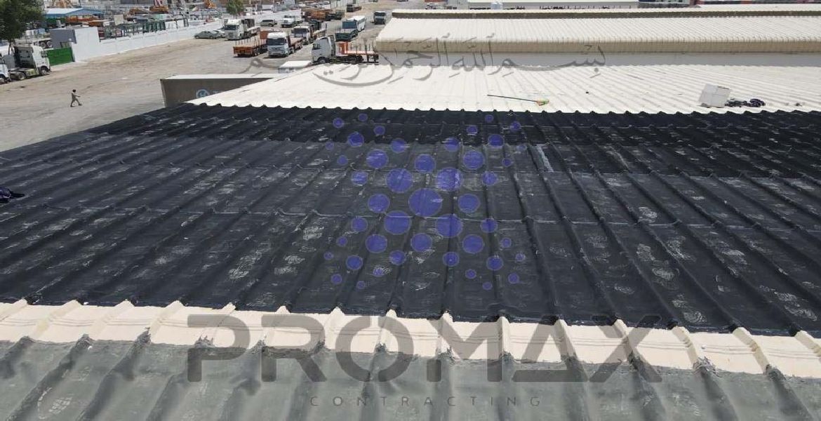 Global Corp Group - metal roof waterproofing project by Promax in Dubai, UAE